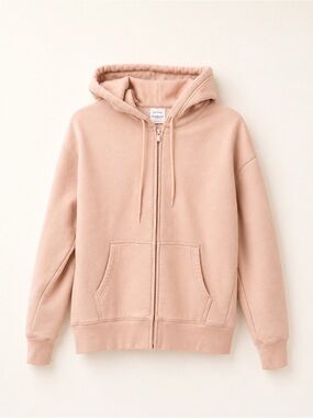 Aritzia BOYFRIEND FIT Cozy Fleece SWEATFLEECE Zip Up Hoodie in Light Pink